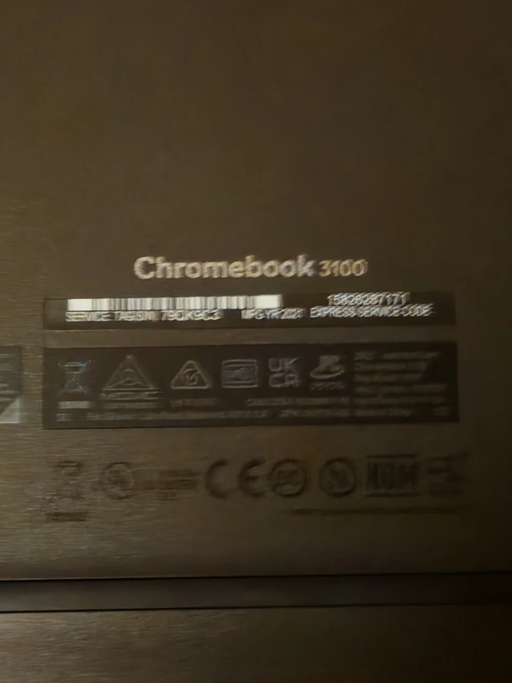Dell Black Chromebook with Visible Network Screen